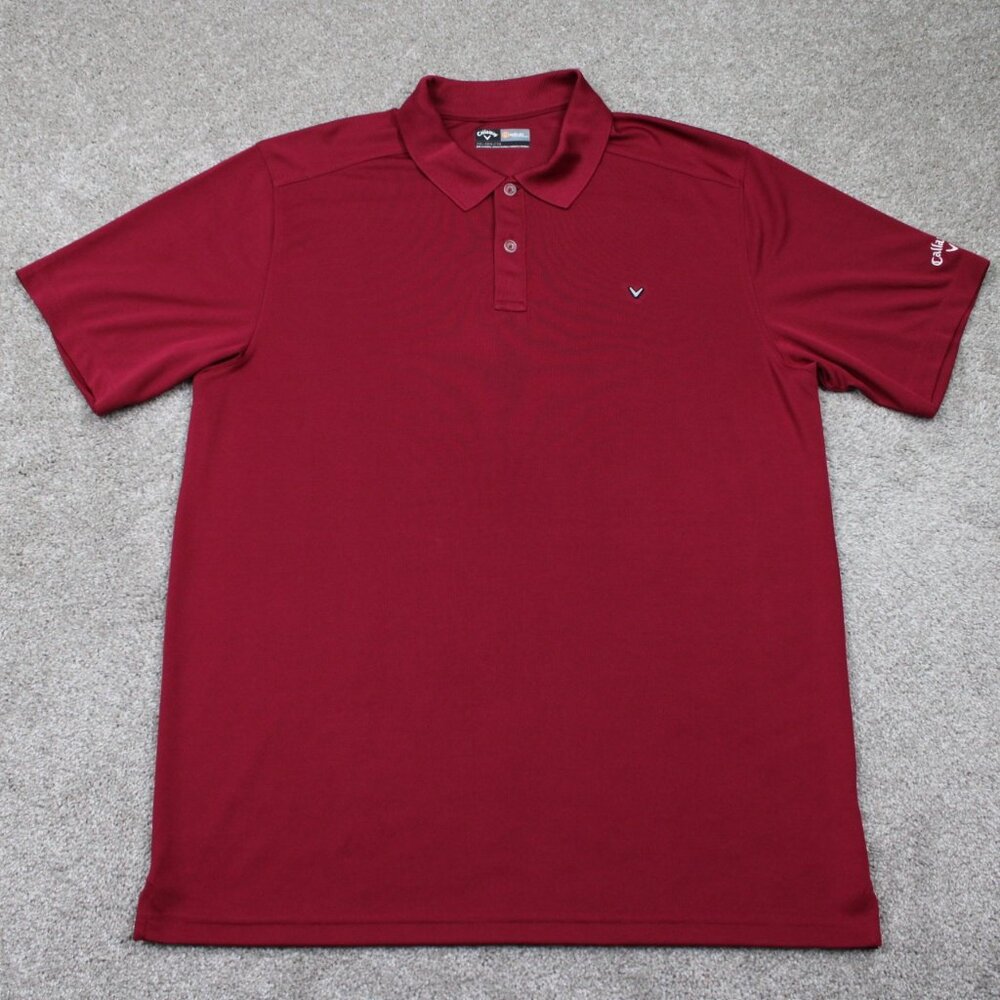 Callaway Opti-Dri Polo Shirt Adult 2XL XL Red Short Sleeve Golf Pullover Stretch